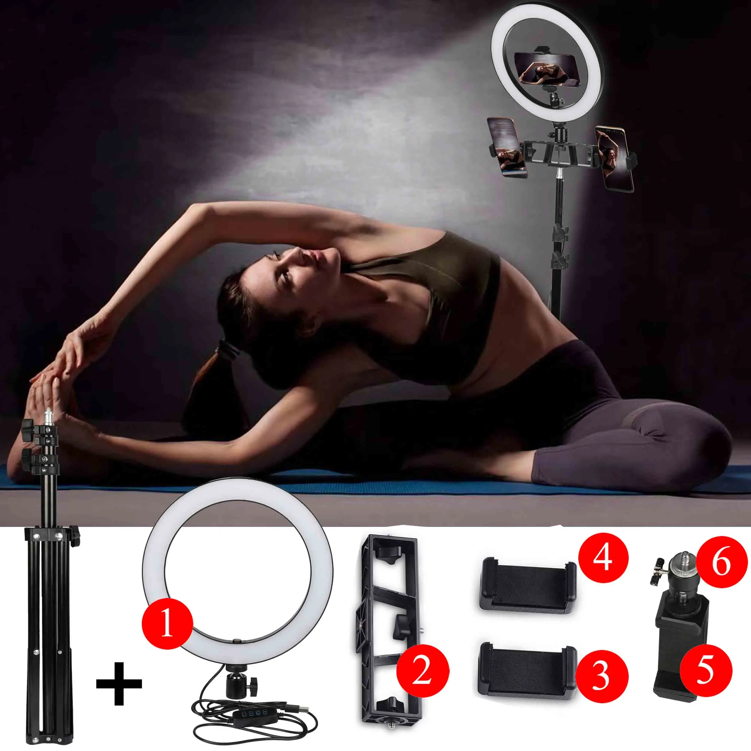 

Video Light 26 CM LED Selfie Ring Light Photo Camera Tripod for Canon Nikon Mobile Phone Clip Usb Annular Lamp Make Up Lighting