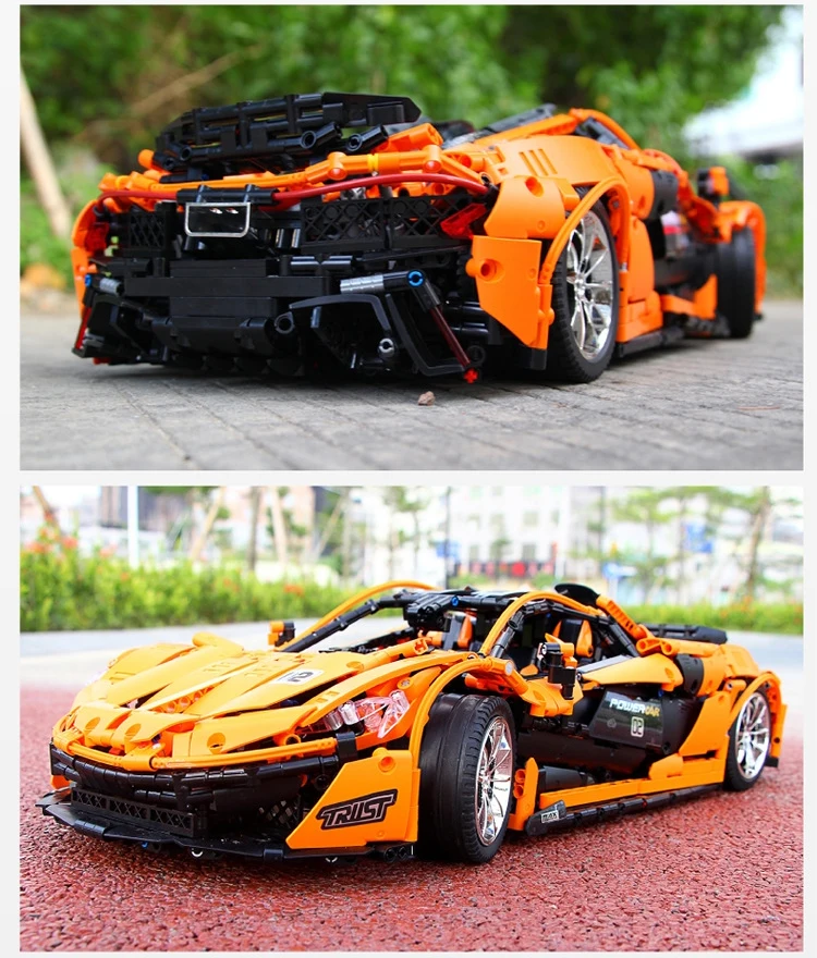 Форма King 13090 Супер гоночный Радиоуправляемый автомобиль модель mlaren совместимый 20087 Technic Voiture Moc-16915 строительные блоки кирпичи игрушки подарки