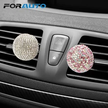 Автомобильный освежитель воздуха с кристаллами FORAUTO, искусственный бриллиант, круглый шар, автомобильный парфюм, кондиционер, вентиляционный зажим, духи, автомобильные аксессуары