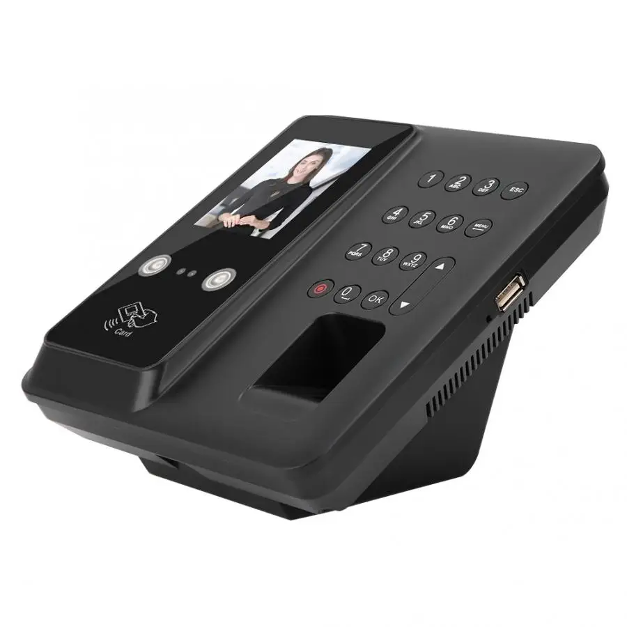 2.8in TFT TCP/IP 125KHZ Facial Fingerprint Access Control RFID Card Password Time Attendance Machine 100-240V