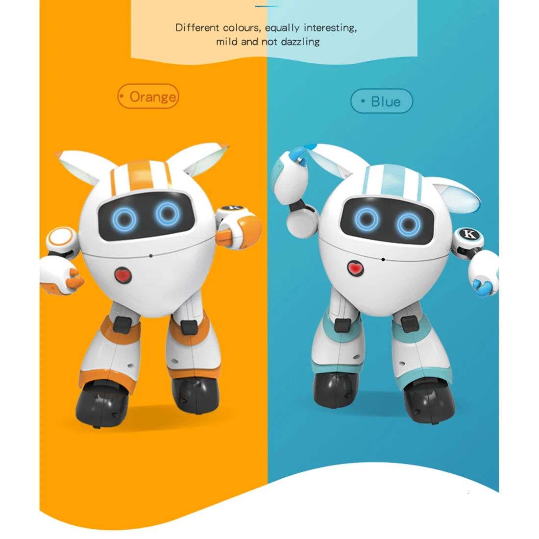 Rowsfire умный ходячий робот RC электронный танцующий Поющий Робот игрушка для детей-оранжевый/синий