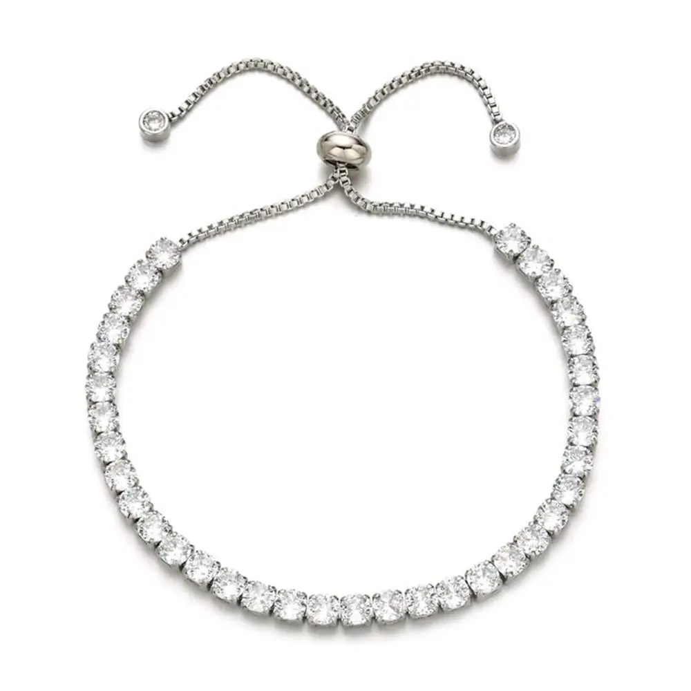 Высокое качество Модный Круглый ААА Циркон pull браслет для женщин/девочек Свадебная вечеринка