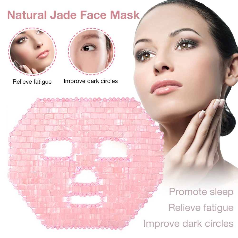 

Jade Face Mask Hot or Cold Therapy Facial Mask Natural Jade Sleeping Masks Face Cooling Massager Facial Mask Tool