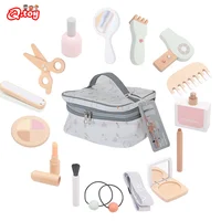 Children Toys Girls Pretend Play Kid Make Up Beautiful Makeup Set Hairdressing Simulation Wooden Toy For Girls Dressing Cosmetic 1