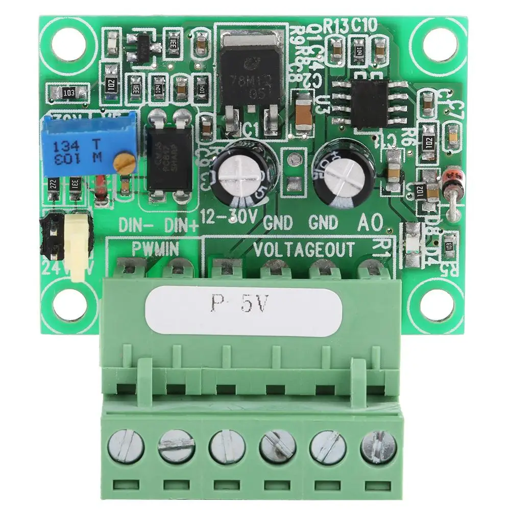 

5V/24V PWM Signal to 0-5V Voltage Converter D/A Digital-Analog PLC Module 3.3V 15-30VDC Power supply module board Tool