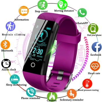 

LIGE 2019 New Smart Wristband Watch Men Women Fitness Tracker Blood pressure heart rate monitoring Smart band Sports Watch + Box