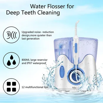 

6 Modes Oral Irrigator 12pcs Jet Tips Dental Water Flosser Electric Cleaner 800ml Oral Hygiene Dental Flosser Water Flossing