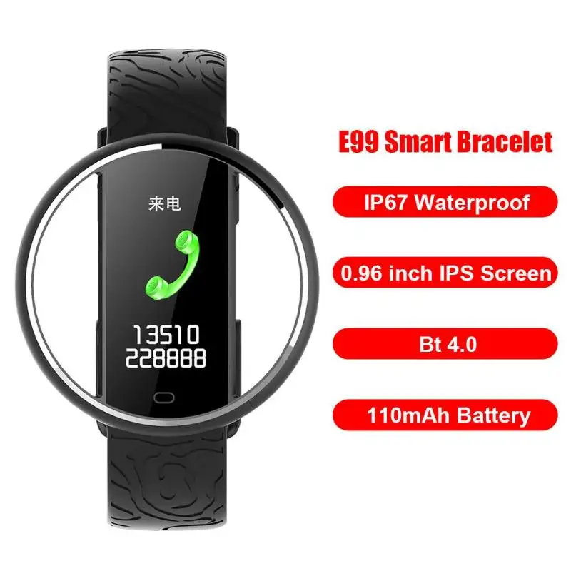 E99 Smart Band спортивные Смарт Браслет сердечного ритма мониторинг сна напоминание информации пуш-ап Фитнес браслет часы