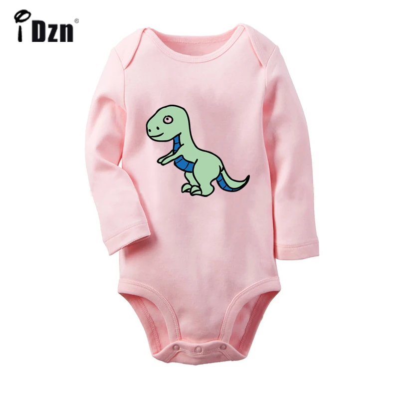 Милый T-Rex мультфильм Динозавр Китайский Мужской ремень с бляшкой драконом дизайн новорожденных боди малышей с длинным рукавом Onsies