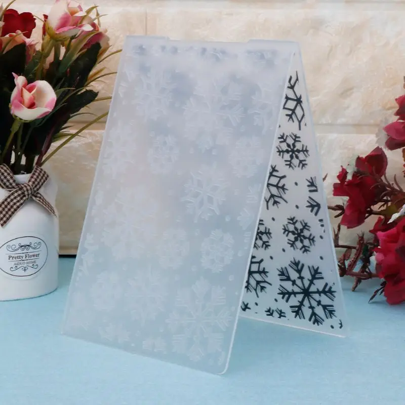 Plastic Embossing Folder Template DIY Scrapbook Photo Album Card Paper Craft Christmas Snowflake