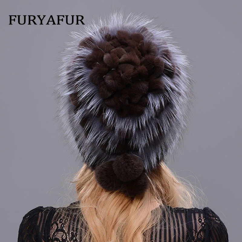 frau зимняя русская pelz mode echt pelzmutze nerz kaninchen naturliche fuchs stricken wolle ski hut warme ohr schutz reis