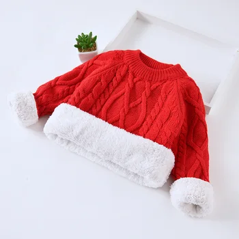 

2 4 6 8 Years Baby girls Winter Autumn Cartoon Pullover Knit Sweaters Christmas New Year Costume Girls Sweaters Clothes