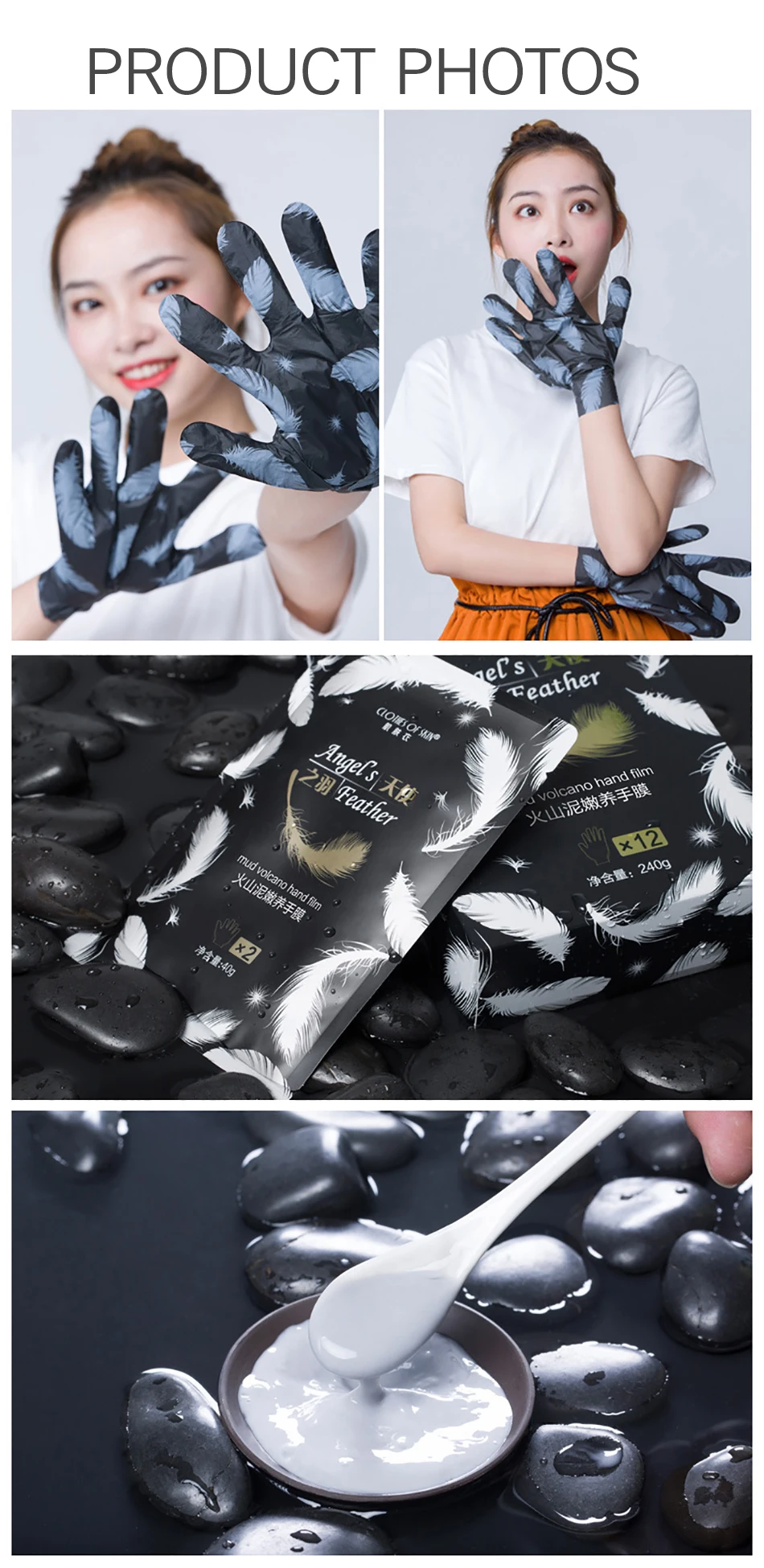 Volcanic Mud nourish deeply Hand Mask Whitening Moisturizing Smoothing Repair Exfoliating Calluses Improves Dry Rough skin hand