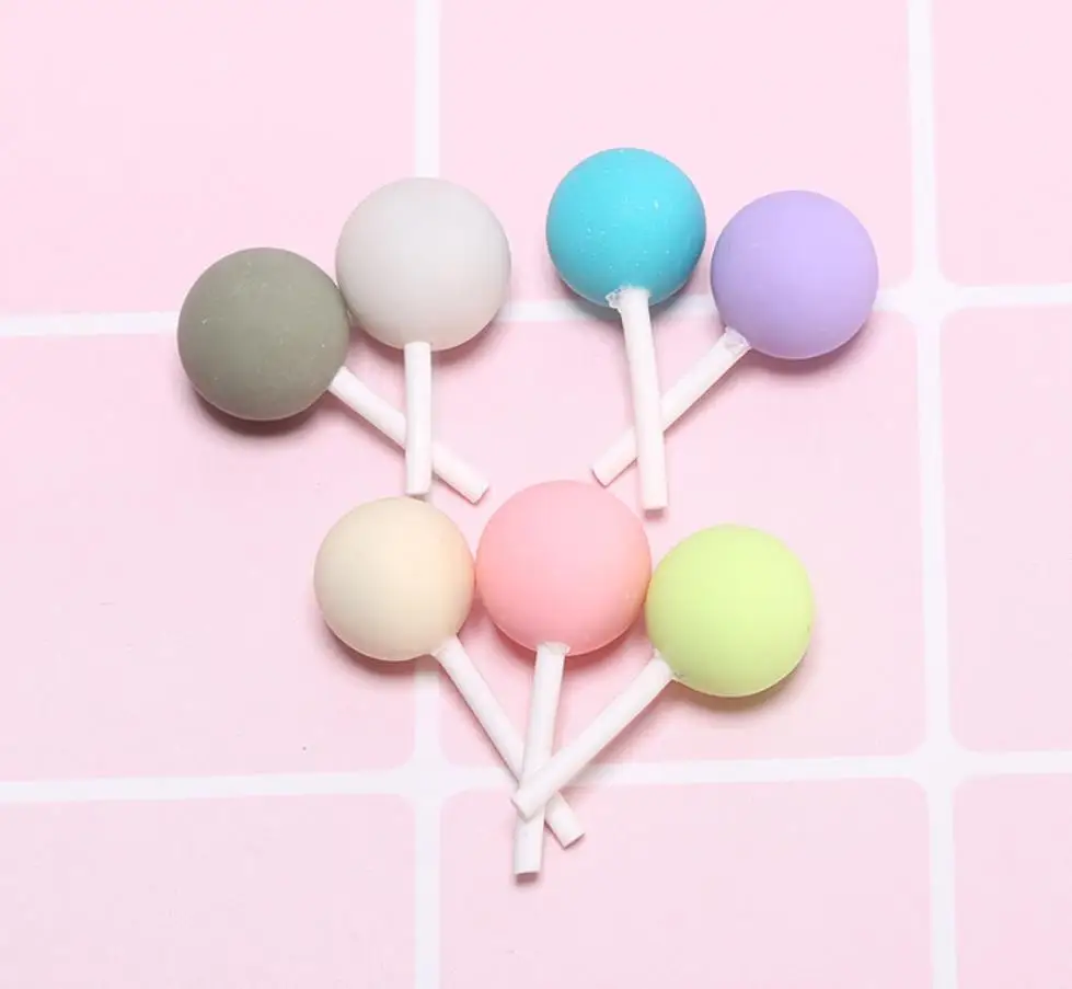 Clay Cute Kawaii Flatback Lollipop Cabochon Decorative Embellishments for Scrapbooking Craft Doll DIY Accessories