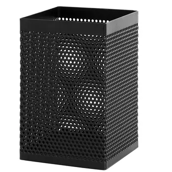 

Round square Shape Metal Pencil Pen Holder Container Black School Office Stationery Storage Box Students Pen Holder