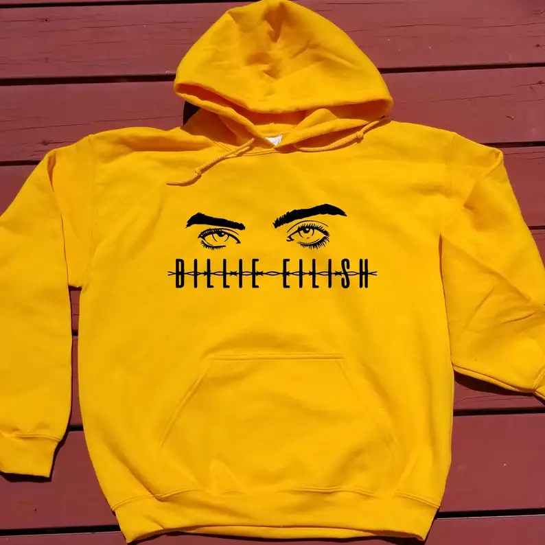 Женские толстовки с капюшоном Billie Elish Eyes Повседневный пуловер в стиле хип хоп