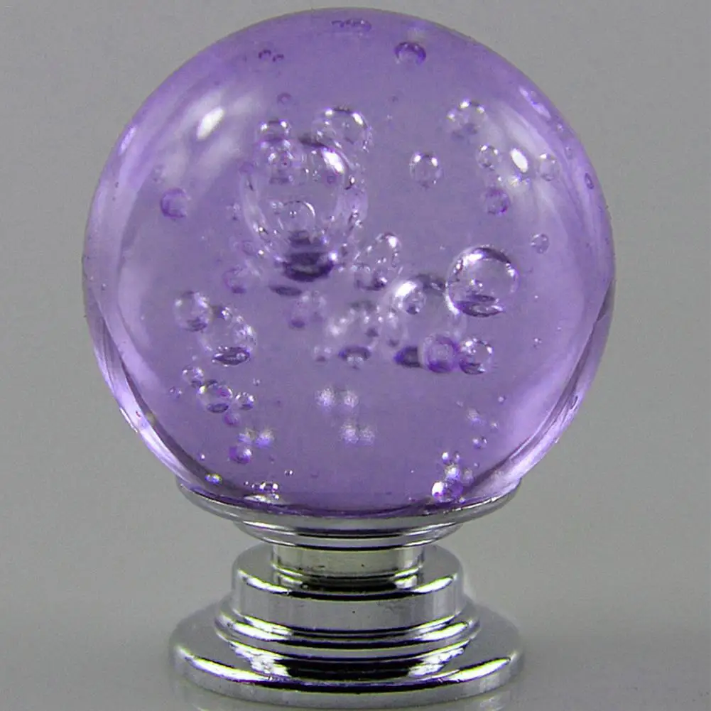 6Pcs 30mm Bubble Shape Design Crystal Glass Knobs Cupboard Drawer Pull Kitchen Cabinet Door Wardrobe Handles Hardware