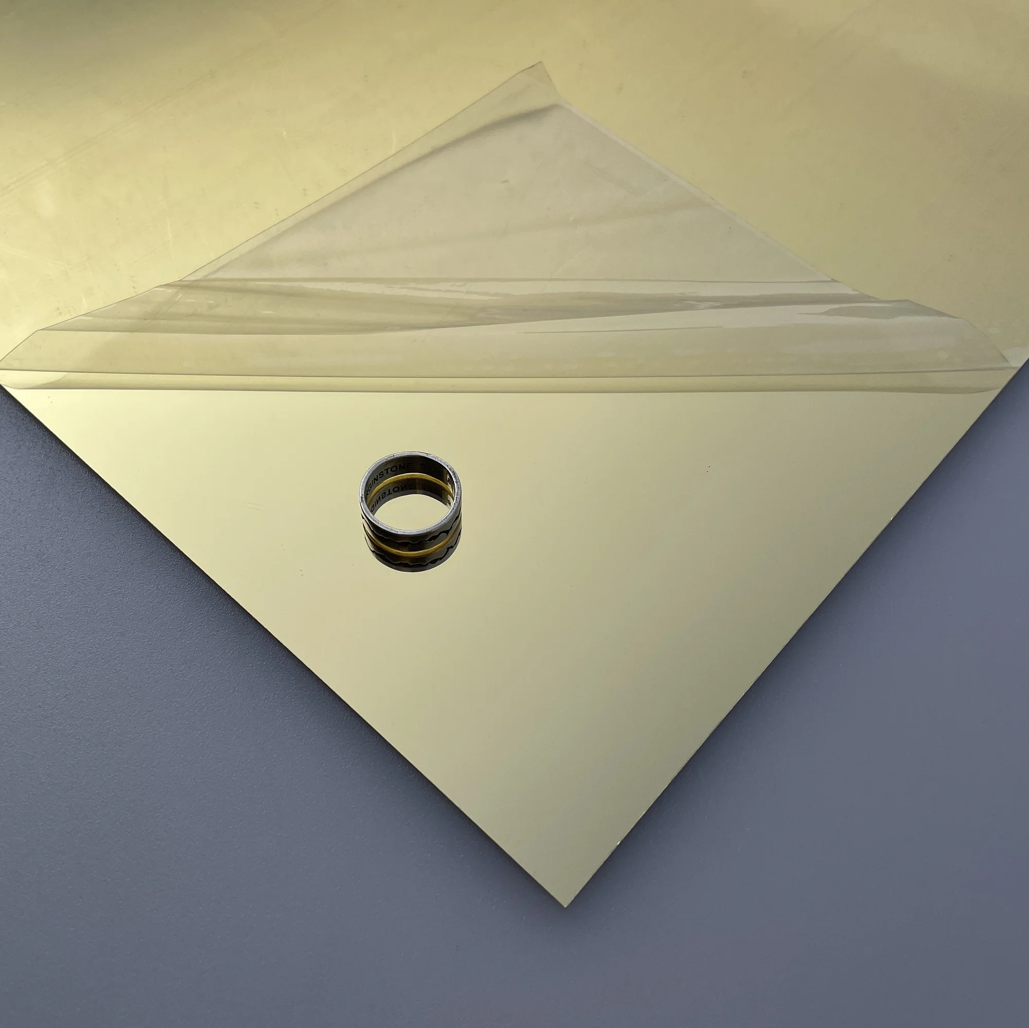 Light Gold Acrylic Mirror Sheet 200*200*2MM For Wedding Coaster Cake Tray Photo Props Home Hotel Wall DIY Decor