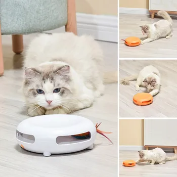 

Electric Cat Toy Pet Catching Mouse Donut Automatic Turntable Cat Toy Smart Teasing Cat Stick Crazy Game Spinning Turntable Toy