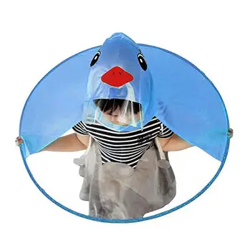 

CLEARANCE SALE!!! Cute Cartoon Duck Children Raincoat Umbrella UFO Shape Rain Hat Cape Foldable