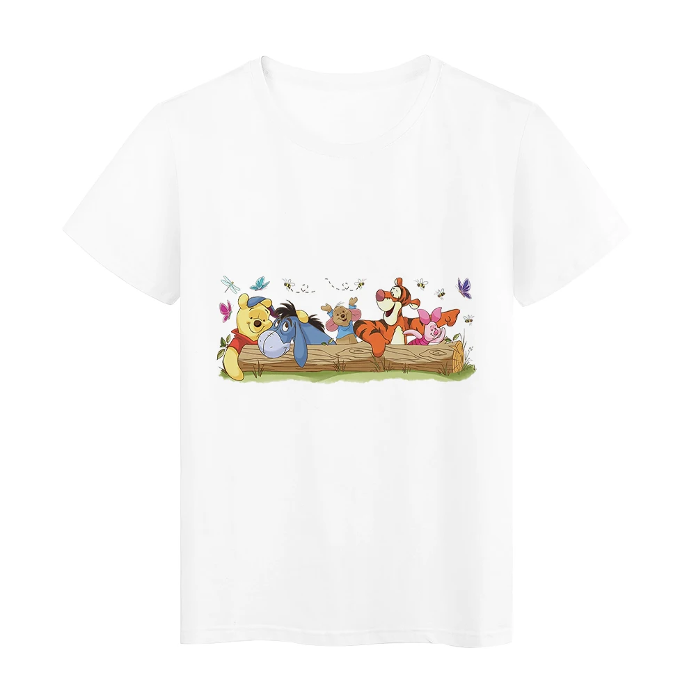 Famliy Look Winnie the Pooh Harajuku Pooh Bear T Shirt Parents' Brothers and Sisters Kids Clothing Tshirts Graphic Girl Boy Top matching family outfits