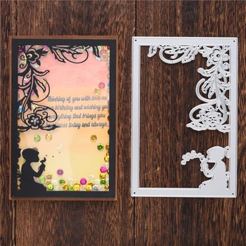 

Kokorosa Cute Girl Frame Metal Cutting Dies Scrapbooking Album Card Making Stencil Die Cut Template Embossing Decor Diecuts