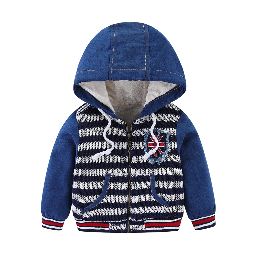 Winter Jackets for Boy Children's Clothing Hooded Fur Lined Warm Outerwear Windbreaker Kids Coats Toddler Clothes