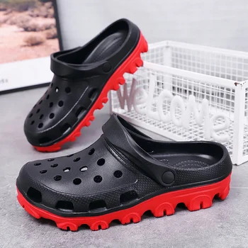 

2020 New Unisex Men Croc Sandals Platform Crocks Summer Casual Crok Clogs Men Shoes EVA Crocse Flat Beach Sandals Slippers