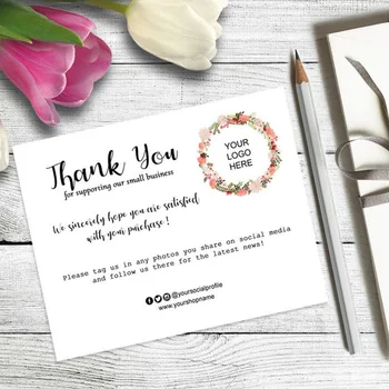 

Personalize Thank You for Order Cards, Custom Thank You Business Cards, Add Your Logo,Thank You Cards for Small Business