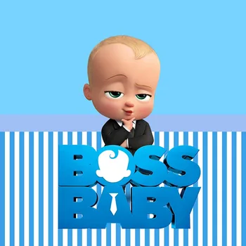 

10x10FT Blue Boy Boss Baby White Blue Stripes Custom Backdrop Photo Studio Background Vinyl 300cm x 300cm