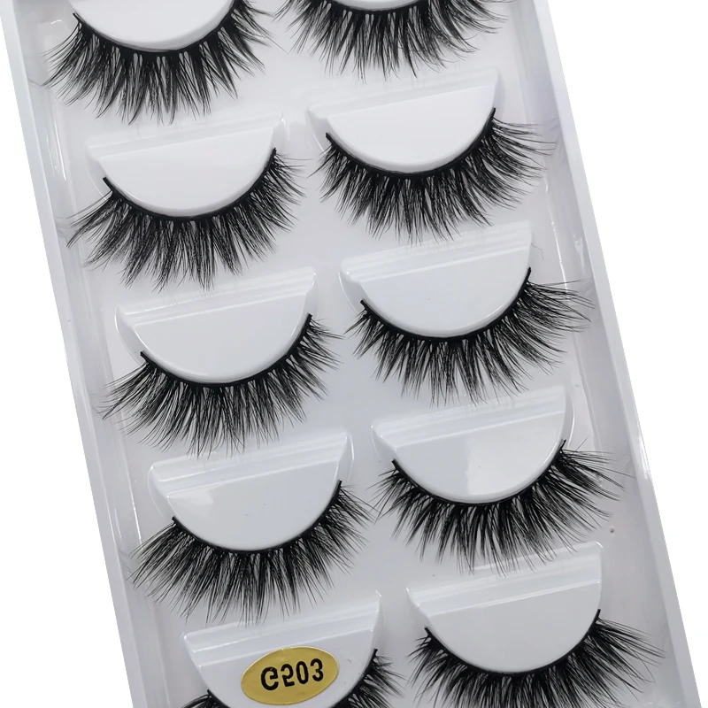 long eyelashes 5 pairs 3d mink thick lashes dramatic makeup volume false wispy | Красота и здоровье