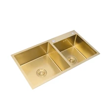 

Large Gold Kitchen Sinks Above Counter Manual 304 Stainless Steel 2 Bowls Kitchen Sink Single Bowl Kitchen Sink Gold Drain