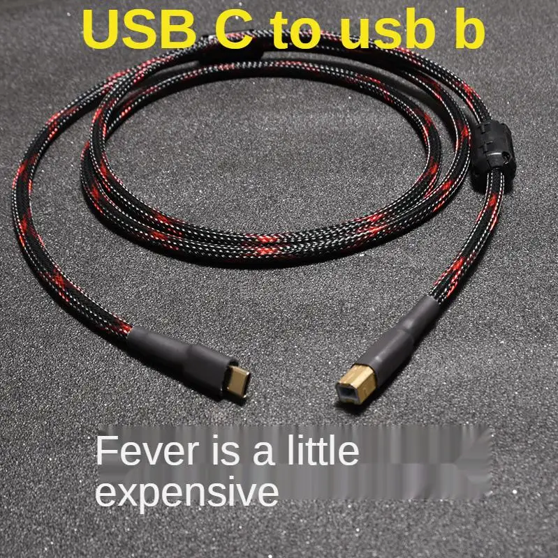 HiFi Sliver Plated USB C To B Cable USB Type C To B Audio Data Cable 5N DAC otg macbook pro Mobile Phone Thunderbolt DAC