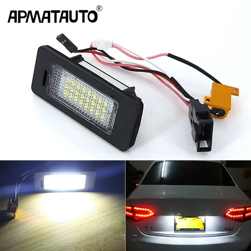 2 шт./компл. Canbus Белый светодиодный номерной знак для Audi A1 A3 / A4 S4 B8/ A5 S5 8T A6 C7/4G A7 4G Q3 8U
