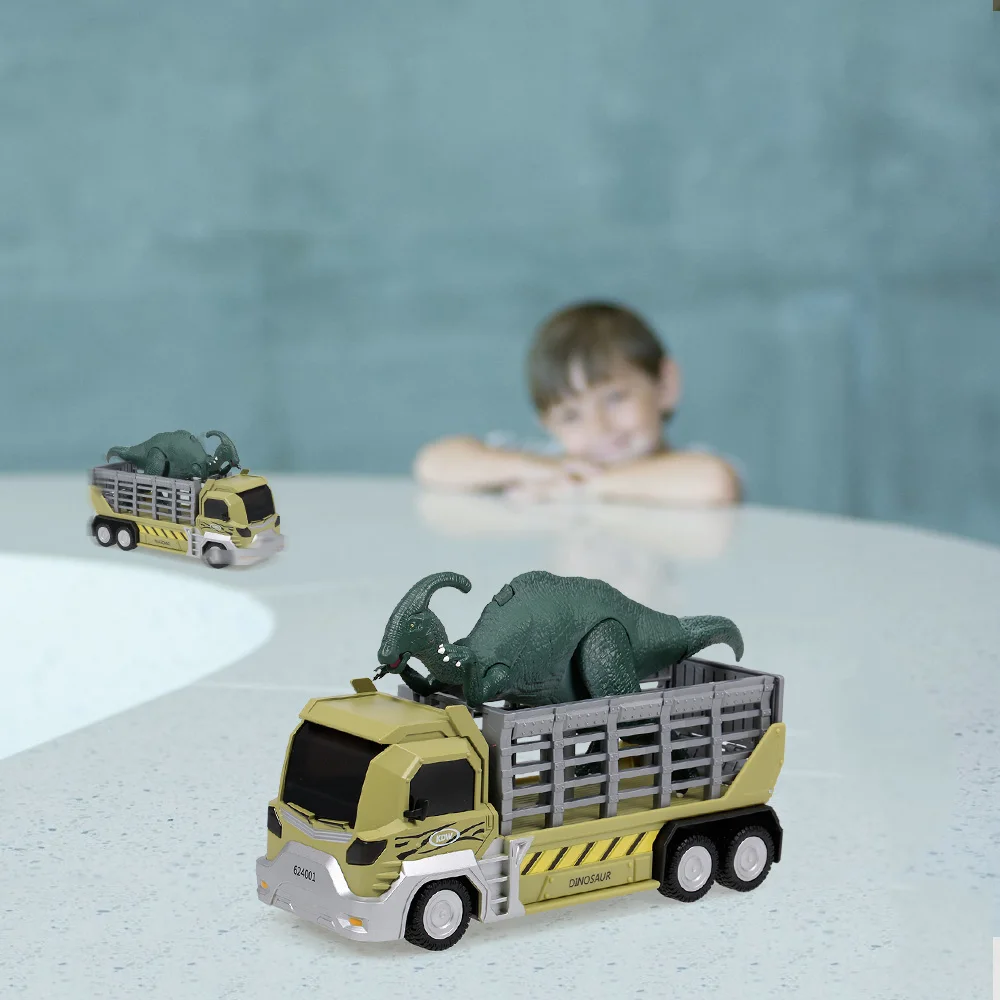 RC игрушка динозавры транспорт автомобиль перевозчик грузовик игрушка Parasaurolophus тянуть назад динозавр автомобили подарок для детей
