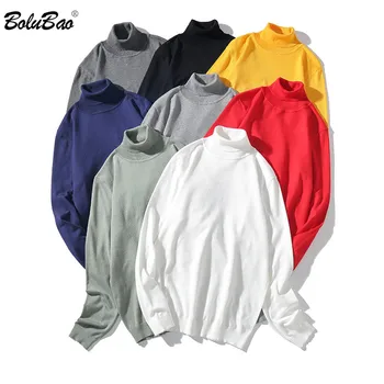 

BOLUBAO Men's Solid Turtleneck Sweater Quality Brand Men Comfortable Casual Top Autumn New Fashion Simple Pullover Sweaters Male
