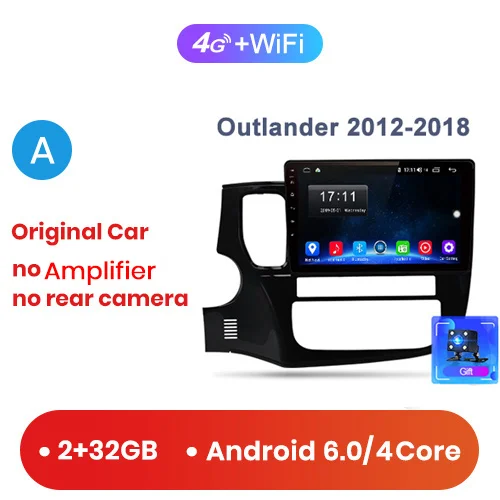 (2-32GB) A Junsun 4G+ 64G CarPlay DSP Android 8,1 автомобильный Радио Мультимедиа Стерео Аудио плеер gps 2 Din для hyundai Santa Fe 2 2006-2012 без DVD - Цвет: (2-32GB) A