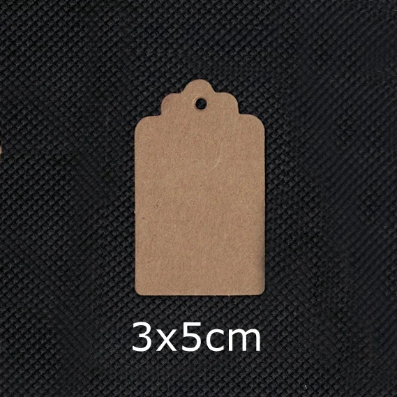 3x5cm Brown Kraft Gift Tags Scalloped Edge Wedding Party Paper Tag Price Label Hang Tag 100pcs/lot - Цвет: 3x5cm Brown