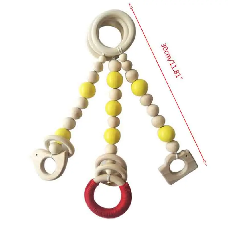 98-Yellow 3 шт./компл. Nordic дерево из бисера Гирлянда кулон детской комнаты настенный Декор Детские орнамент K1MA - Цвет: 98-Yellow