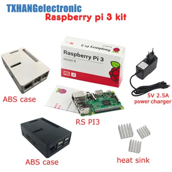 

Raspberry Pi 3 Board + 5V 2.5A Power Supply + Case + Heat Sink For Raspberry Pi 3 Model B PI 3 WiFi & Bluetooth DIY electronics