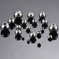 50Pcs/Lot Silver Color Stainless Steel Spacer Beads Loose Ball With Hole Charm Bracelets Bangles DIY For Jewelry Making 2