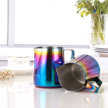 

350ml 600ml Rainbow Milk Frothing Pitcher Stainless Steel Espresso Coffee Cup Cappuccino Latte Art Maker Creamer Frothing Jug