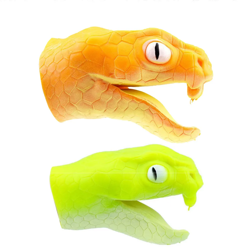 2 шт. силикакобра ручной кукольный для истории пробурки головы животных перчатки детские игрушки подарок Голова Животного Фигурка ярко дети игрушка модель подарки
