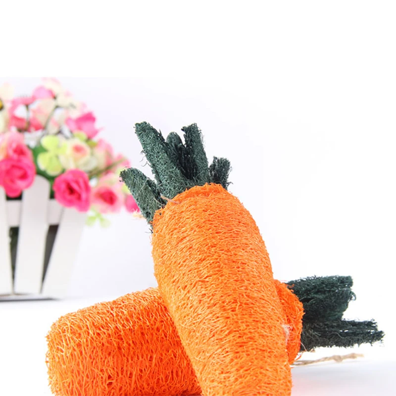 Pets Carrot-shaped Chew Toy Teeth Cleaning Toys Durable Dogs Puppy Towel Gourd Vegetable Sponge Funny Chew Supplies