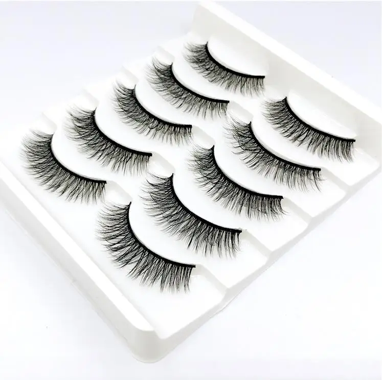5 PAIRS 8D011 Hbzgtlad 2/5 пар натуральные накладные ресницы длинный макияж 3d норковые ресницы, наращивание ресниц норковые ресницы для красоты 03 - Цвет: 5 PAIRS 8D011