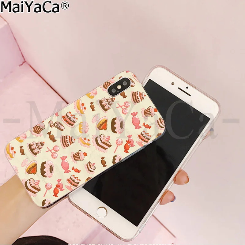 MaiYaCa вкусная чашка торт пончики десерт сердце еда чехол для телефона чехол для Apple iPhone 8 7 6 6S Plus X XS MAX 5 5S SE XR чехол