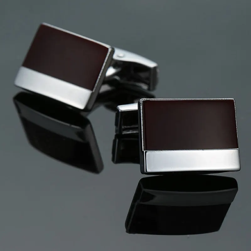 

Enamel Cufflinks new fashion jewelry brand design simple plane Cufflinks men's wedding shirt suit badge pin button