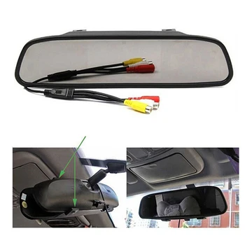 

HD 2 Video Input Parking Mirror Car Display 4.3 Inch Car Monitor For Rear View Camera Reverse Image Parking Assistance