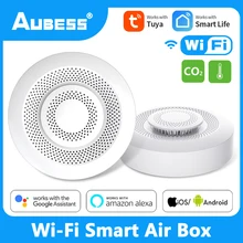Aubess – capteur WiFi intelligent, détecteur de température et d'humidité, moniteur de qualité de l'air, détecteur de CO2 et de gaz, Tuya Smartlife Alexa Google