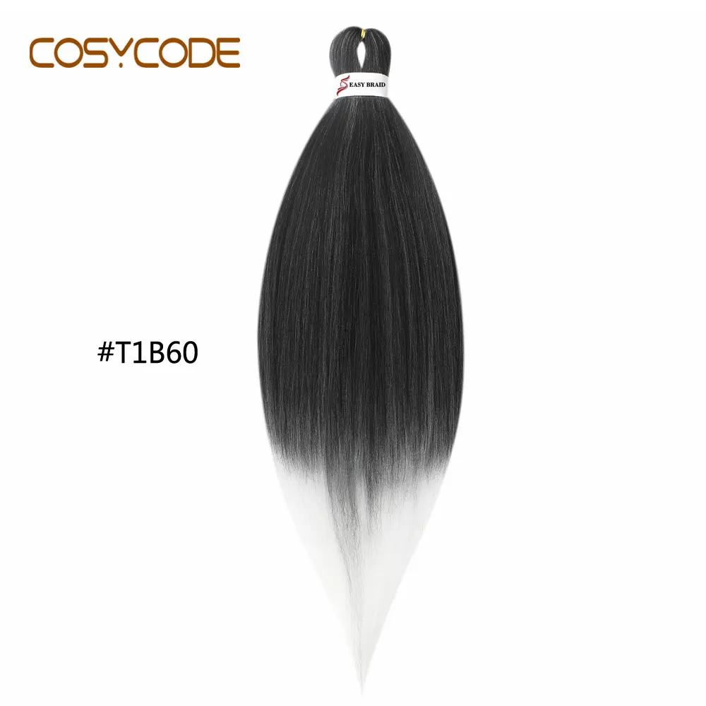 COSYCODE Jumbo вязание крючком плетение волос для наращивания 26 дюймов 66 см Длинные Синтетические косички чистый 2 тона - Цвет: T1B-60